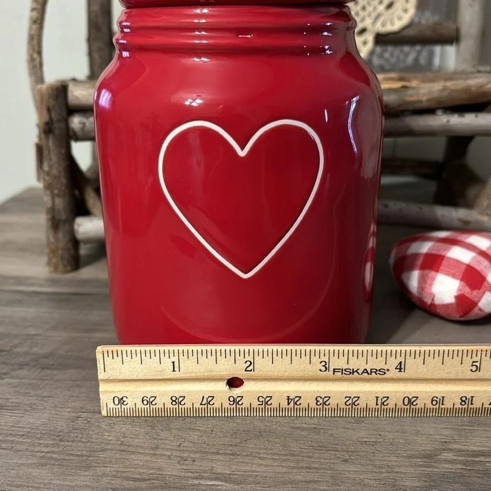 NWT RAE DUNN RED HEART BABY CANISTER